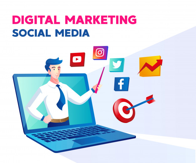 digital-marketing-social-media-with-man-laptop-symbol_112255-360